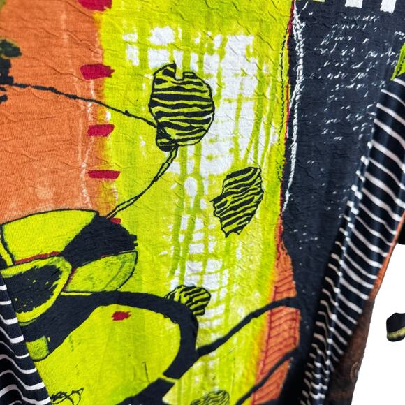 Orientique Naturally Australian Colorful Abstract Print 3/4 Sleeve Blouse Size S - Picture 3 of 6
